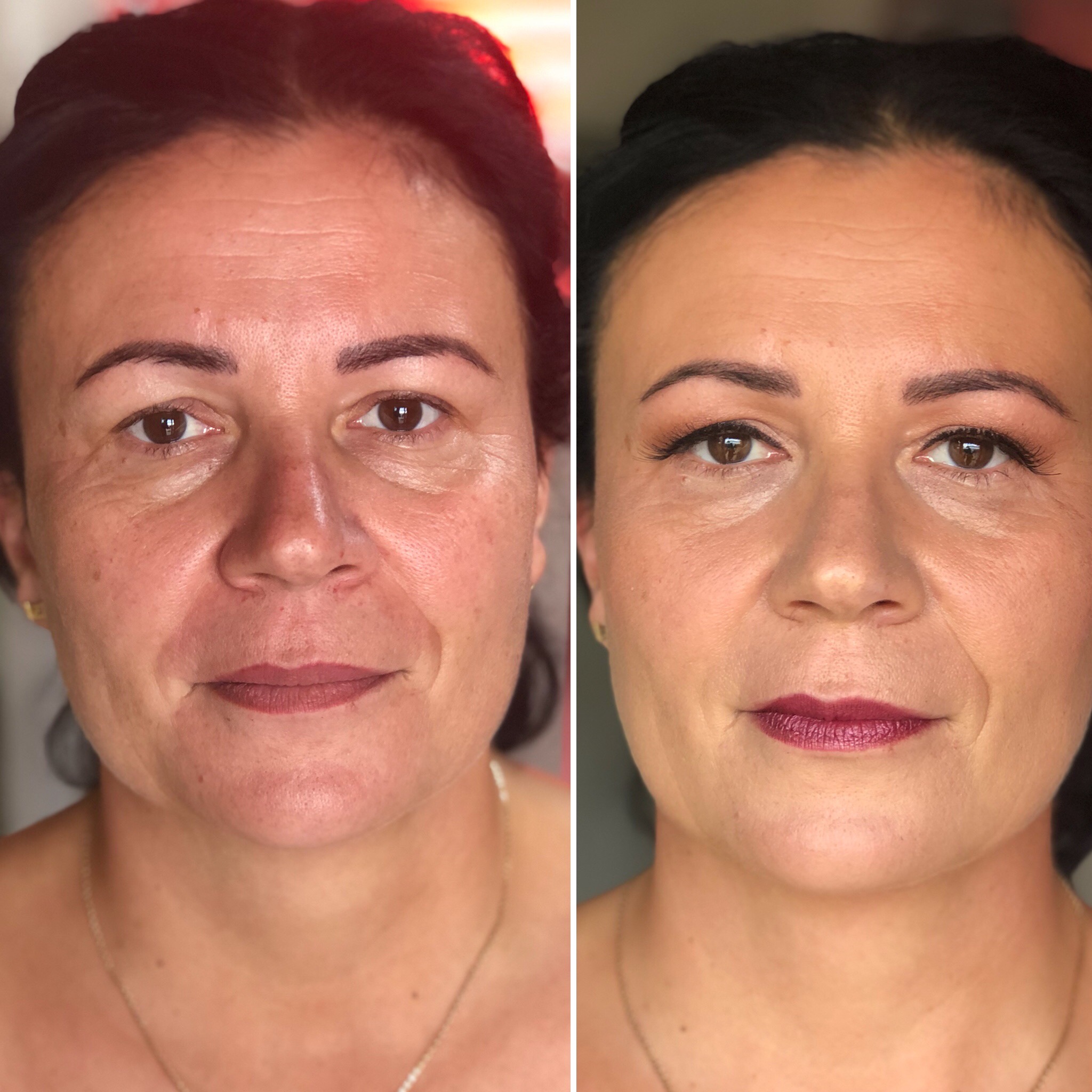 Before and After Makeup Mother of the Bride