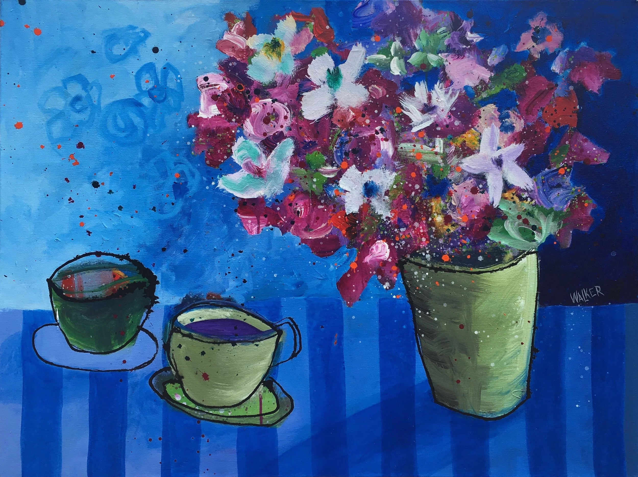 Two Cups with Flowers