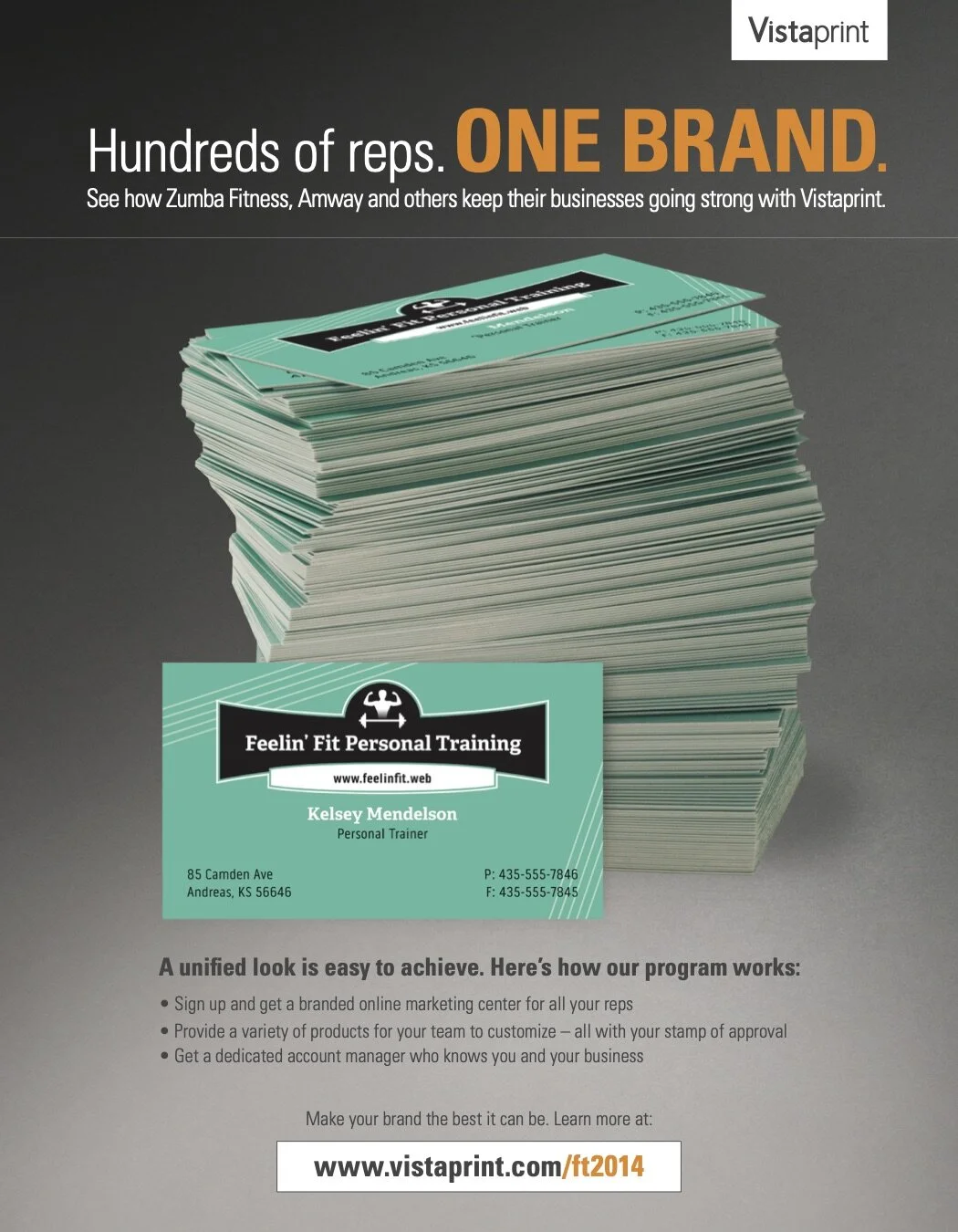 Business solutions ad aimed at multi-level fitness companies 