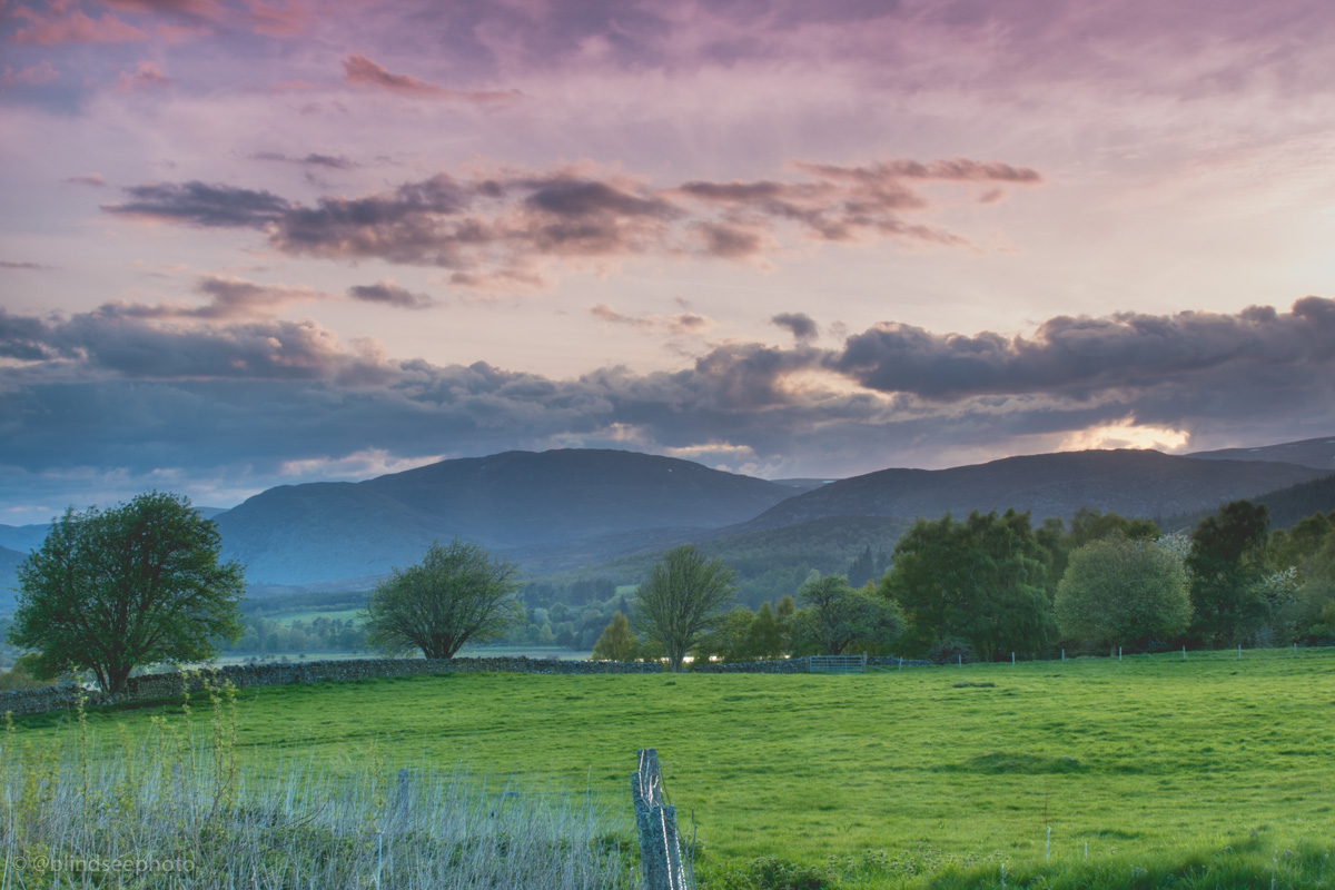 Soillerie House - Sunset over the Cairngorms