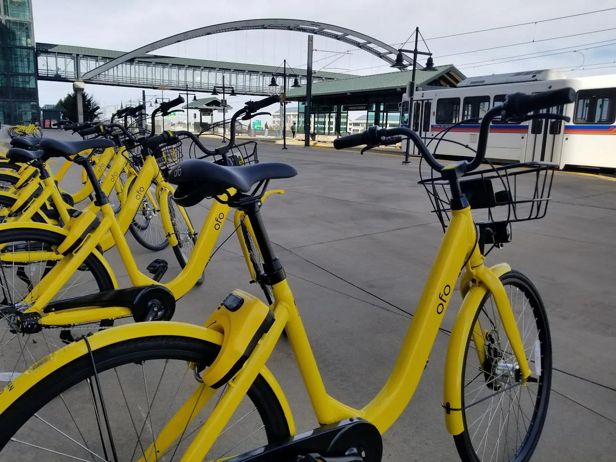 Dockless Bike Share Bikes At Lincoln Station