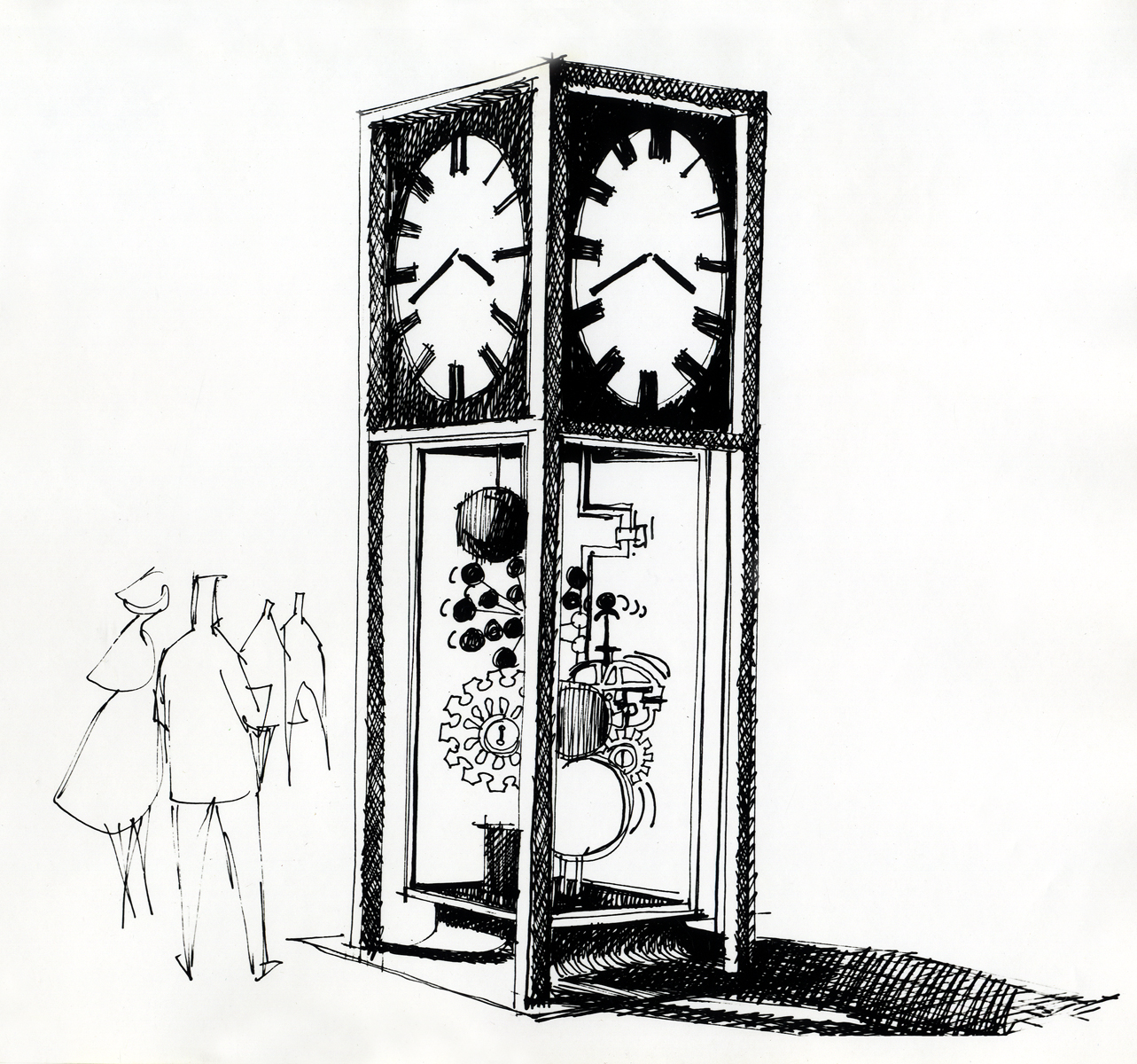 Sketch by Jack Nelson for the Sculpture Clock