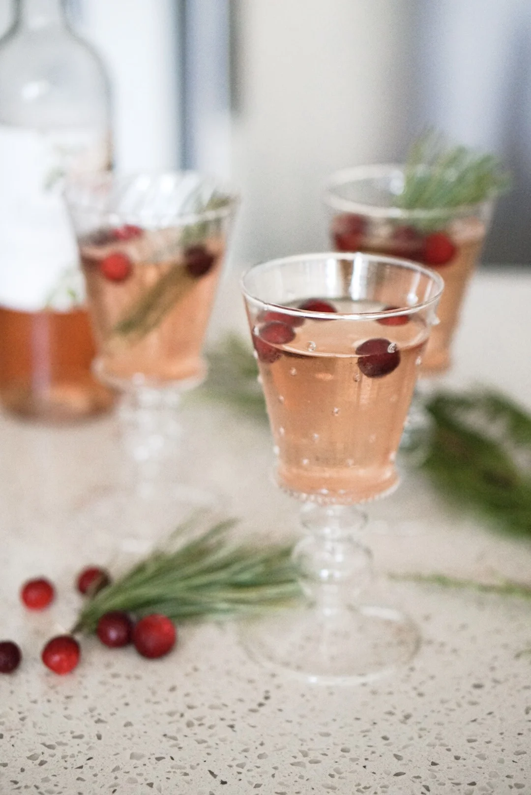 Cranberry Rosé Fizz Cocktails