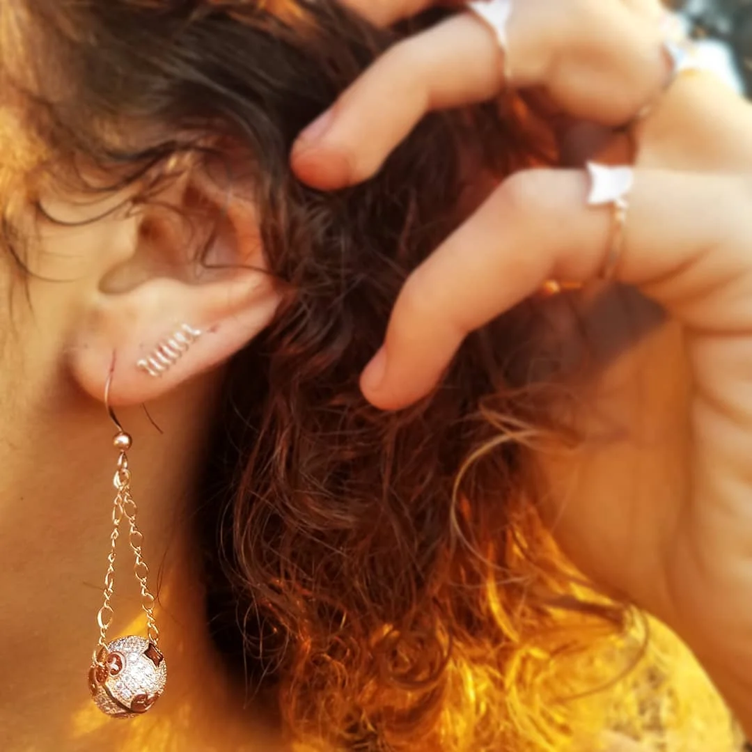 Bell Of The Ball 14Karat Rose Gold & CZ Earrings