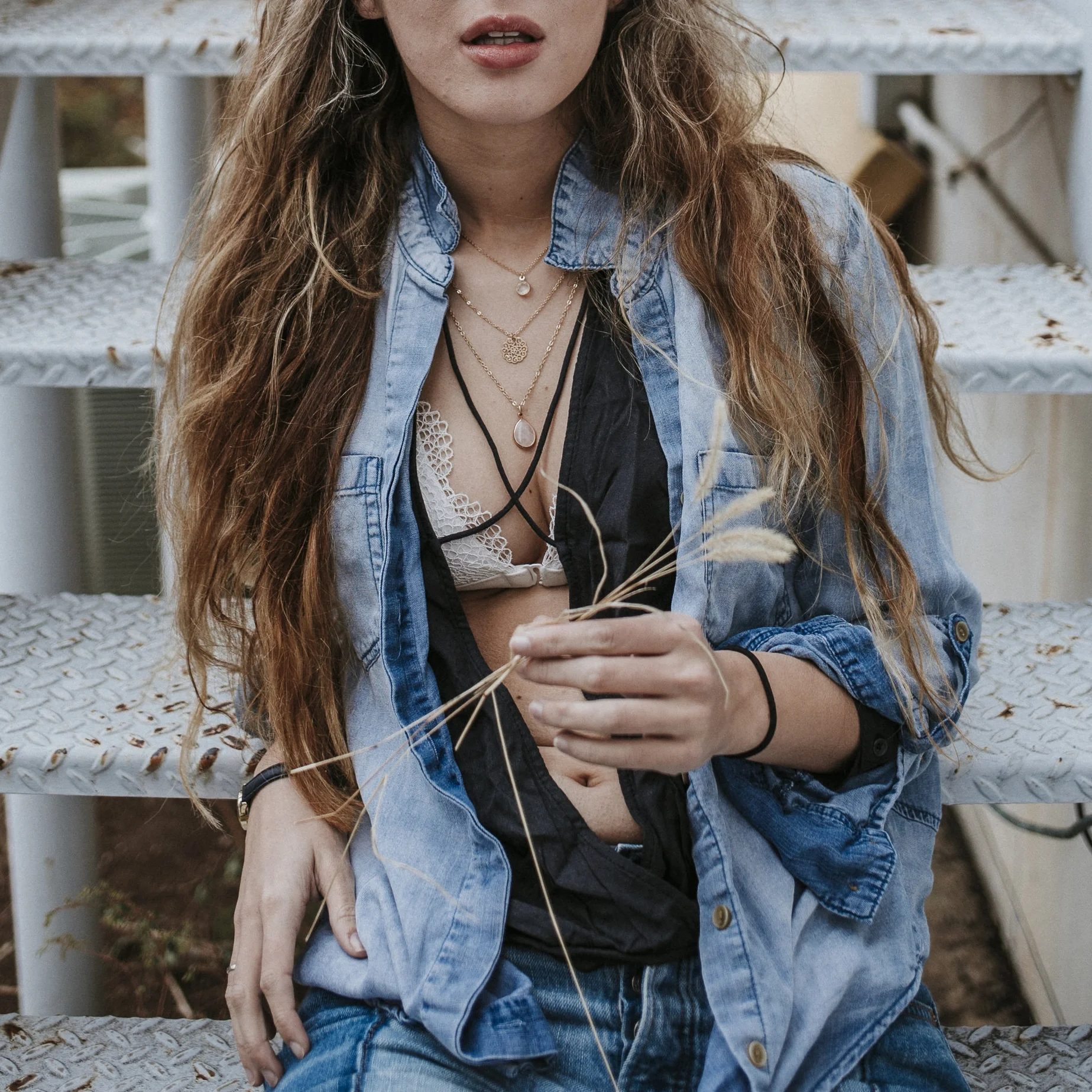 Gold Plated Necklaces, Rose Quartz