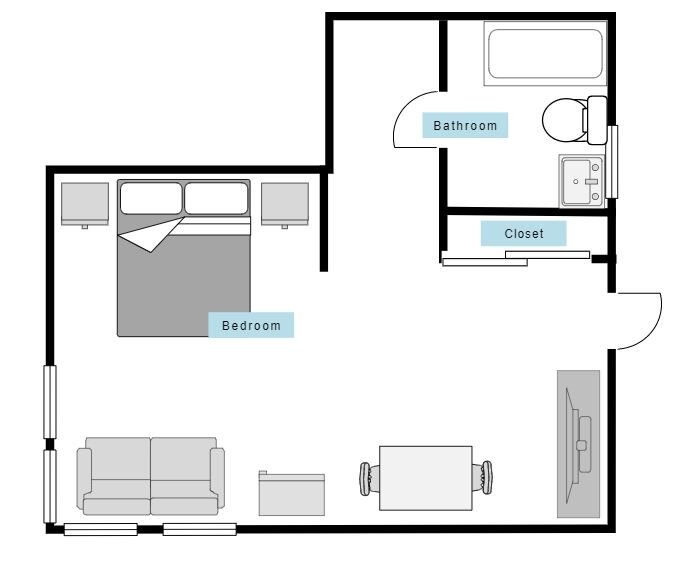 example room layouts include bedroom, closet, and bathroom 10 of 10