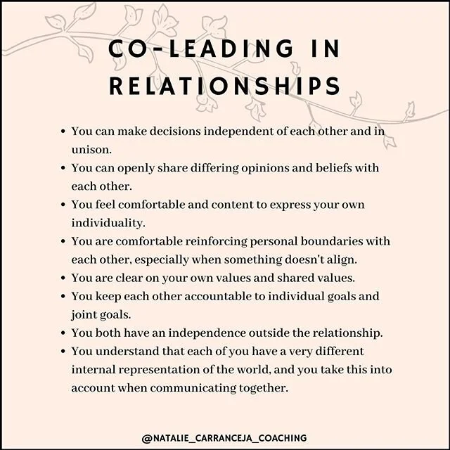 Are you a co-leader in your relationship?
&bull;
I used to be SO dependant on Gary and our relationship.
&bull;
It was my identity and as I allowed that to happen I lost my individuality.
&bull;
Knowing yourself, your emotions, your values, your boun
