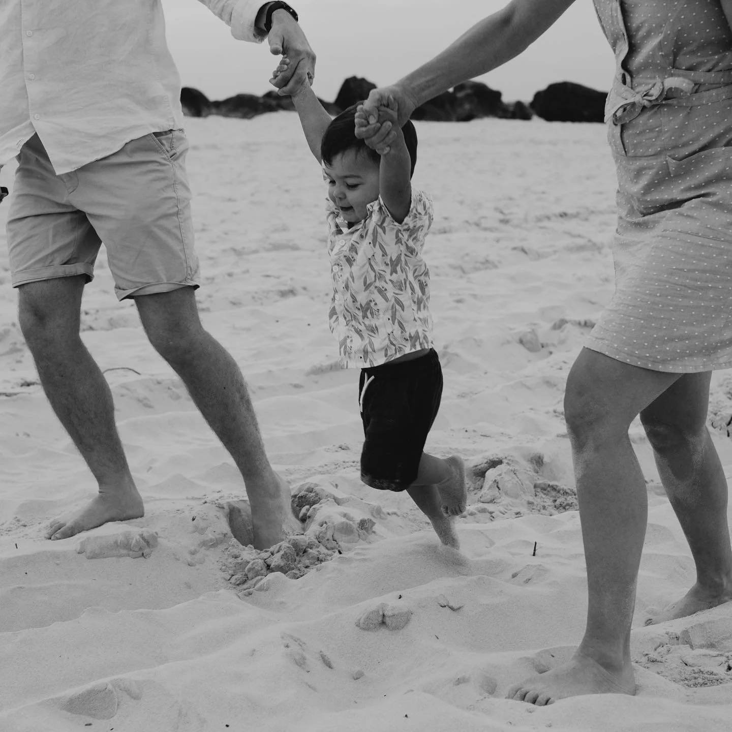 It&rsquo;s always playtime with sand in your toes👣 

#playtime #beach #fun #family #blackandwhite #qld #goldcoast