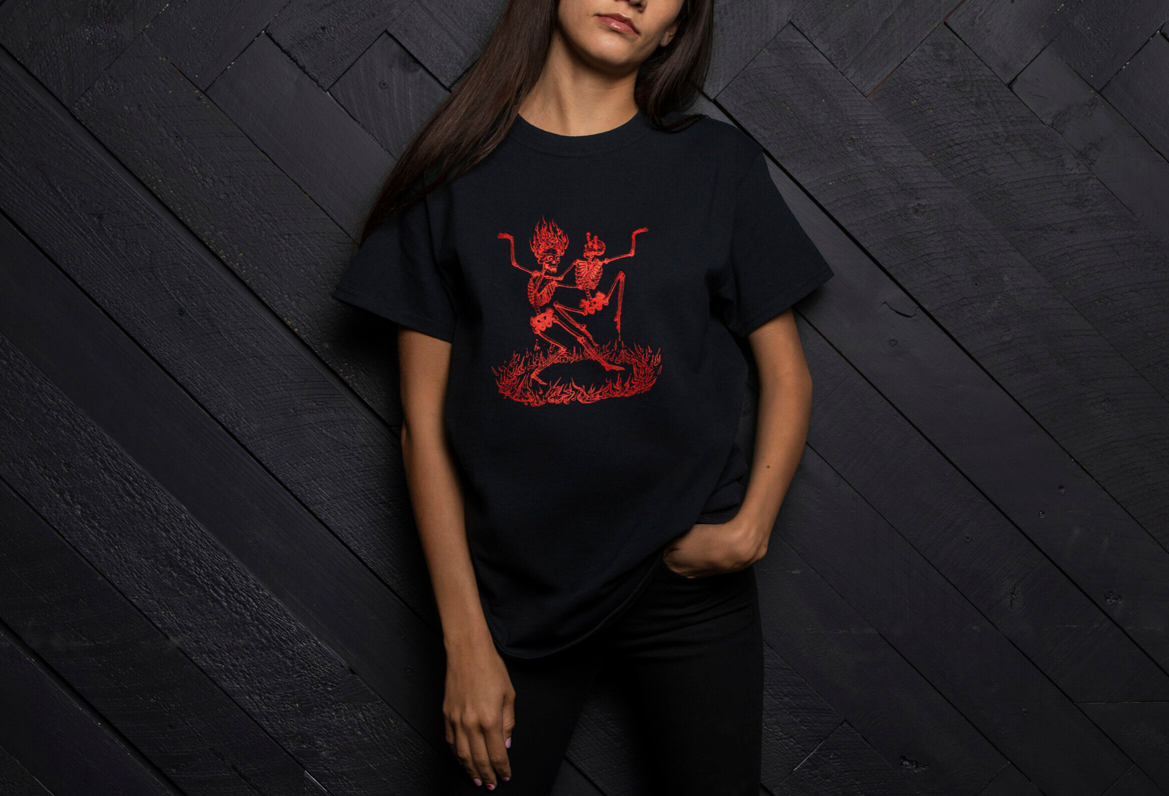 Black Dancing Skeletons T-shirt 