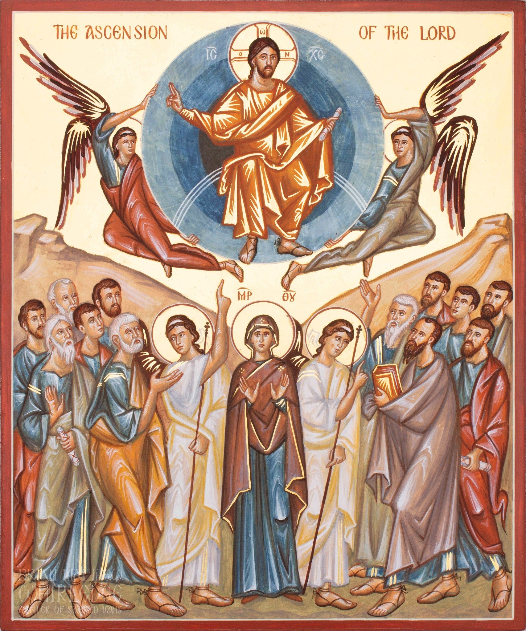 The Ascension of the Lord. Egg tempera and gold on panel. 10x12&quot; 2024.
.
&quot;In the first book, O Theophilos, I have dealt with all that Jesus began to do and teach, until the day when he was taken up, after he had given commandment through th