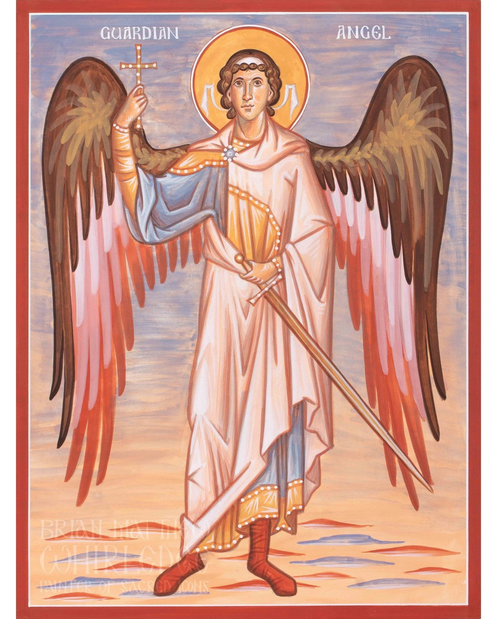 Do you want to learn to paint an icon? We will be painting this icon of our Guardian Angel, who accompanies us in this life, protecting us and guiding us on our way to salvation in Christ. The icon will be painted in egg tempera on a 9x12" tradi