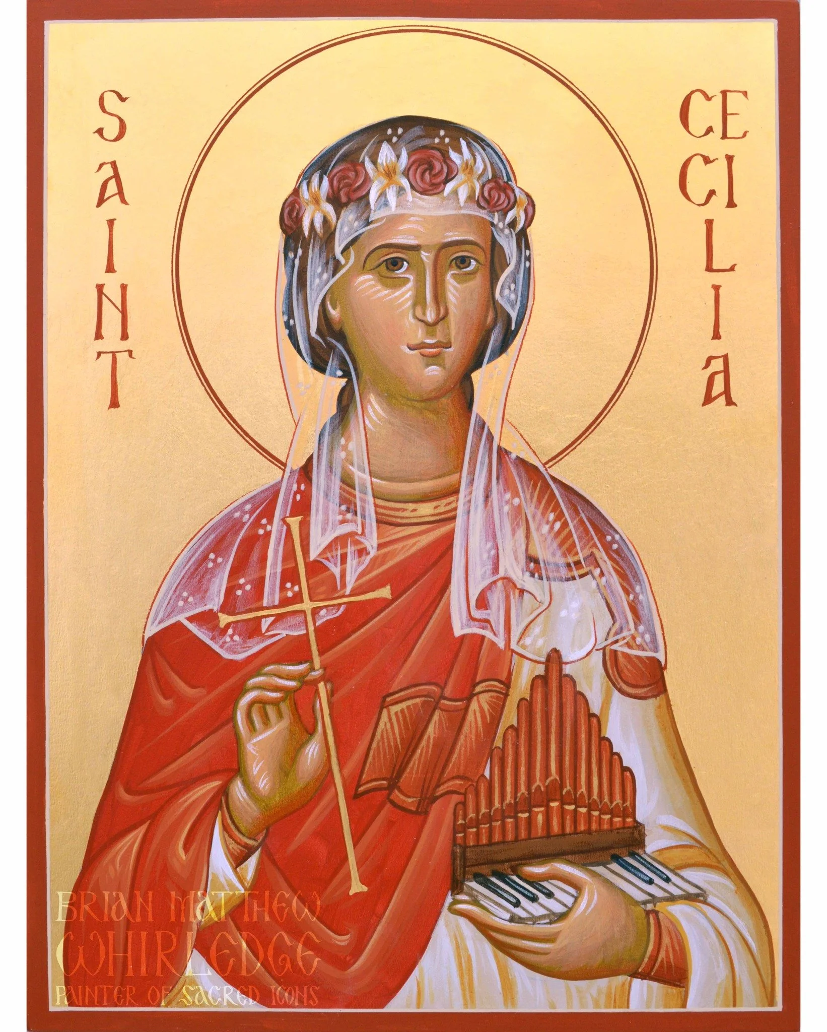 Saint Cecilia was born in Rome of wealthy and eminent parents. She had great faith in Christ the Lord and a great zeal for the Faith. Vowing life-long virginity to God, St. Cecilia wore a coarse hair shirt beneath the costly raiment that her parents 