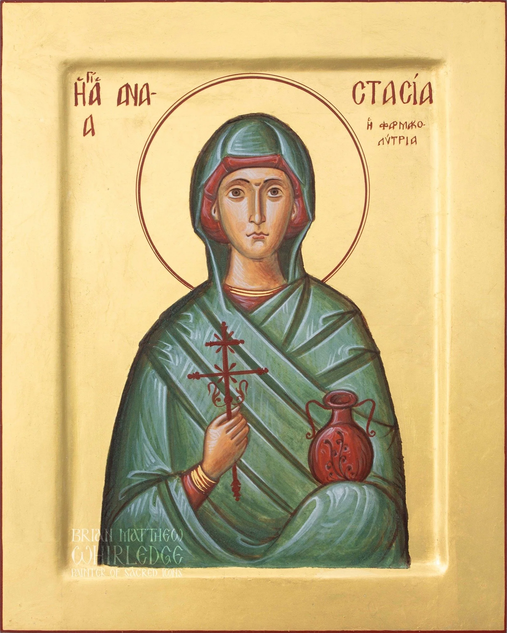 St. Anastasia
.
This glorious heroine of the Christian Faith was born in Rome into a wealthy senatorial family of a pagan father and a Christian mother. From her early youth, she clung in love to the Lord Jesus, guided in the teaching of Christ by a 