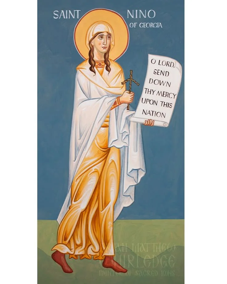 Saint Nino, Enlightener Of Georgia
Nino (Nina) was a relative of St. George the Great-martyr and Juvenal the Patriarch of Jerusalem. Her parents belonged to the nobility in Cappadocia, and--since her parents were tonsured in the monastic state--Nino 