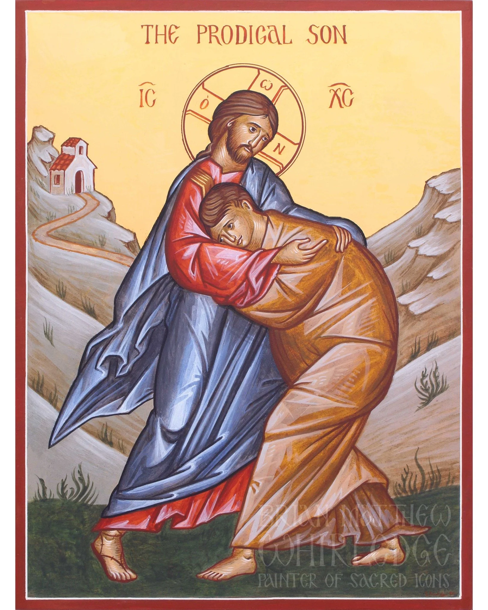 The Prodigal Son. 9x12" Egg tempera and gold on panel. 2020.
.
Foolishly I sprang away from Thy great fatherly glory, and dispersed in wicked deeds the riches
that Thou didst give me. With the Prodigal I therefore cry unto Thee now: I have sinne