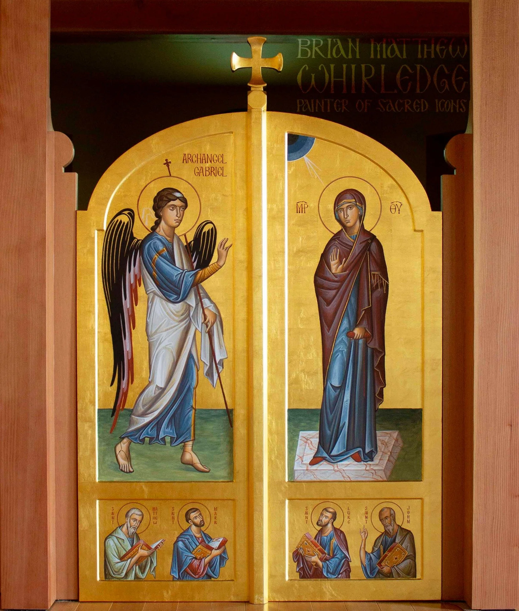 Holy Doors from the Iconostasis of St. Mary's Orthodox Church, Painted Post, NY
.
Today is the beginning of our salvation, and the manifestation of the mystery from the ages; for
the Son of God becometh the Son of the Virgin, and Gabriel proclaimeth 