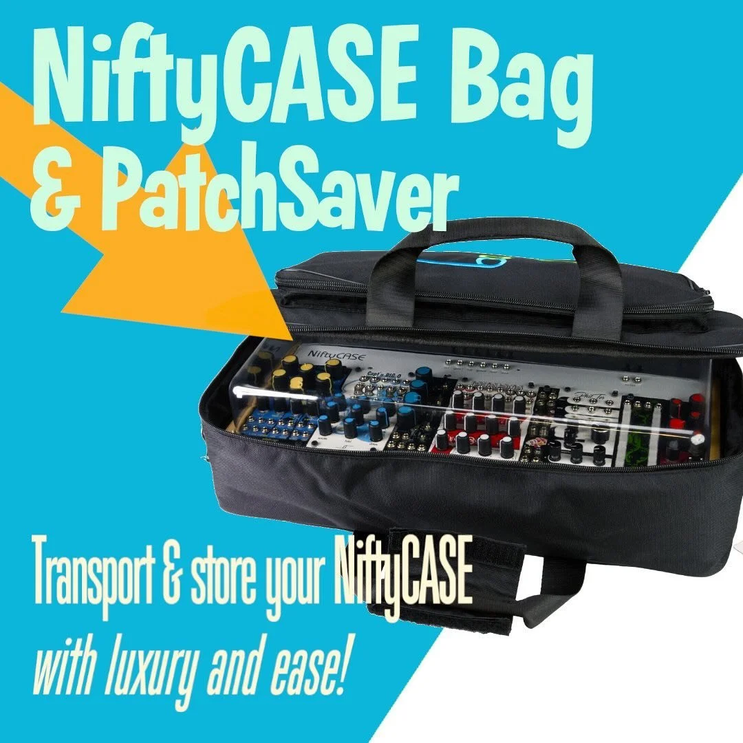 The perfect way to store and/or travel with your NiftyCASE. Introducing the NiftyCASE Bag and PatchSaver. A fantastic padded gig bag, with extra storage pocket, and molded lid. Keep everything patched while you&rsquo;re on the go. Available now from 