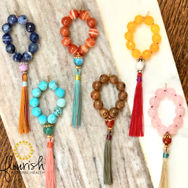 Flourish Mala Fidgets on display 