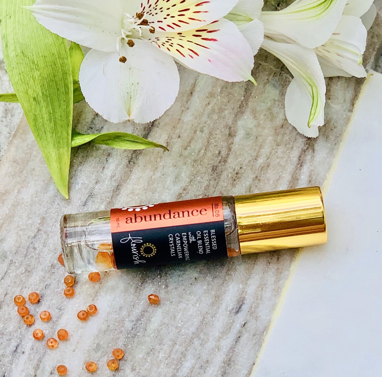 Abundance Essential Oil Blend with Empowering Carnelian Crystals