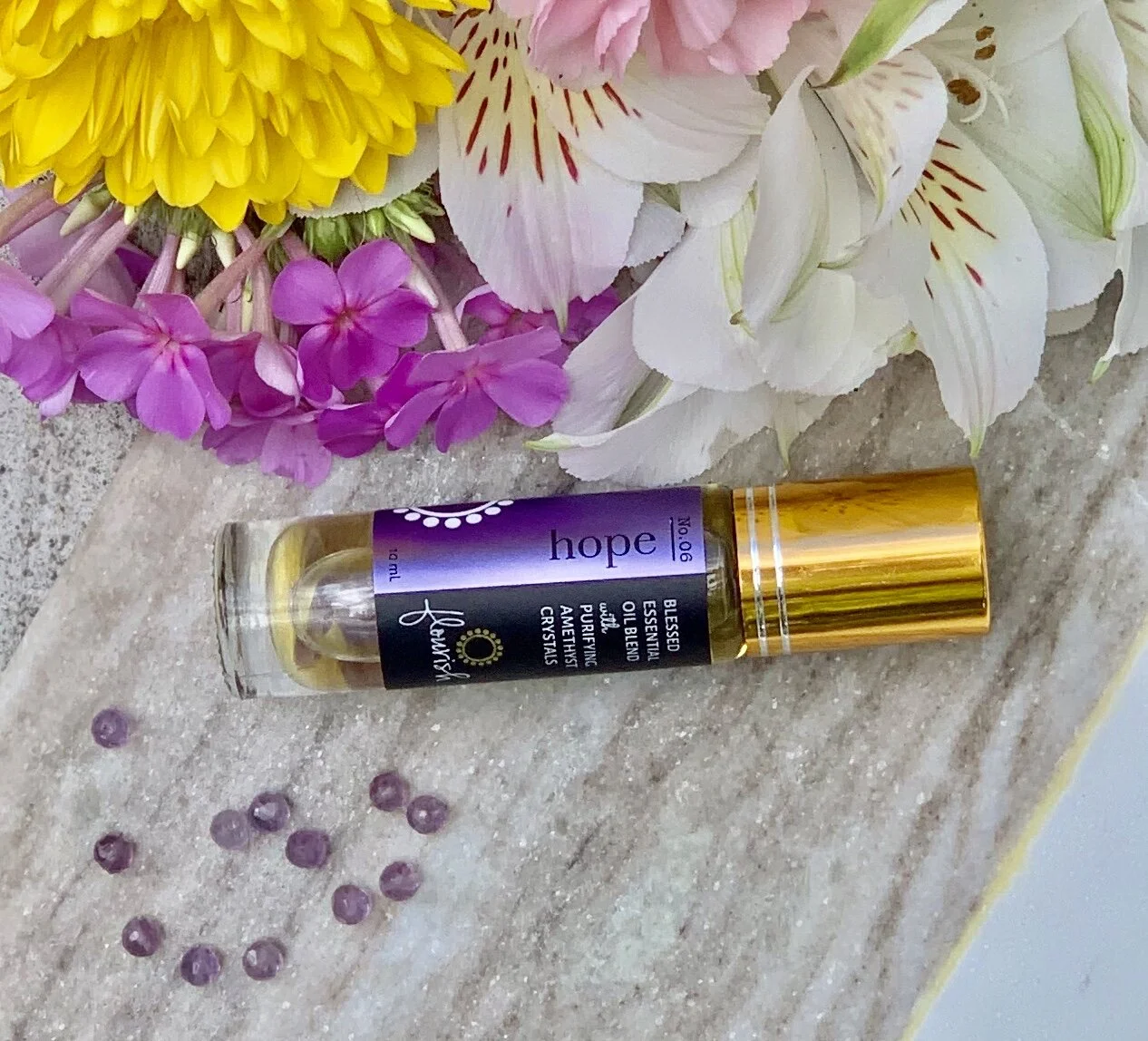 Hope Essential Oil Blend with Purifying Amethyst Crystals
