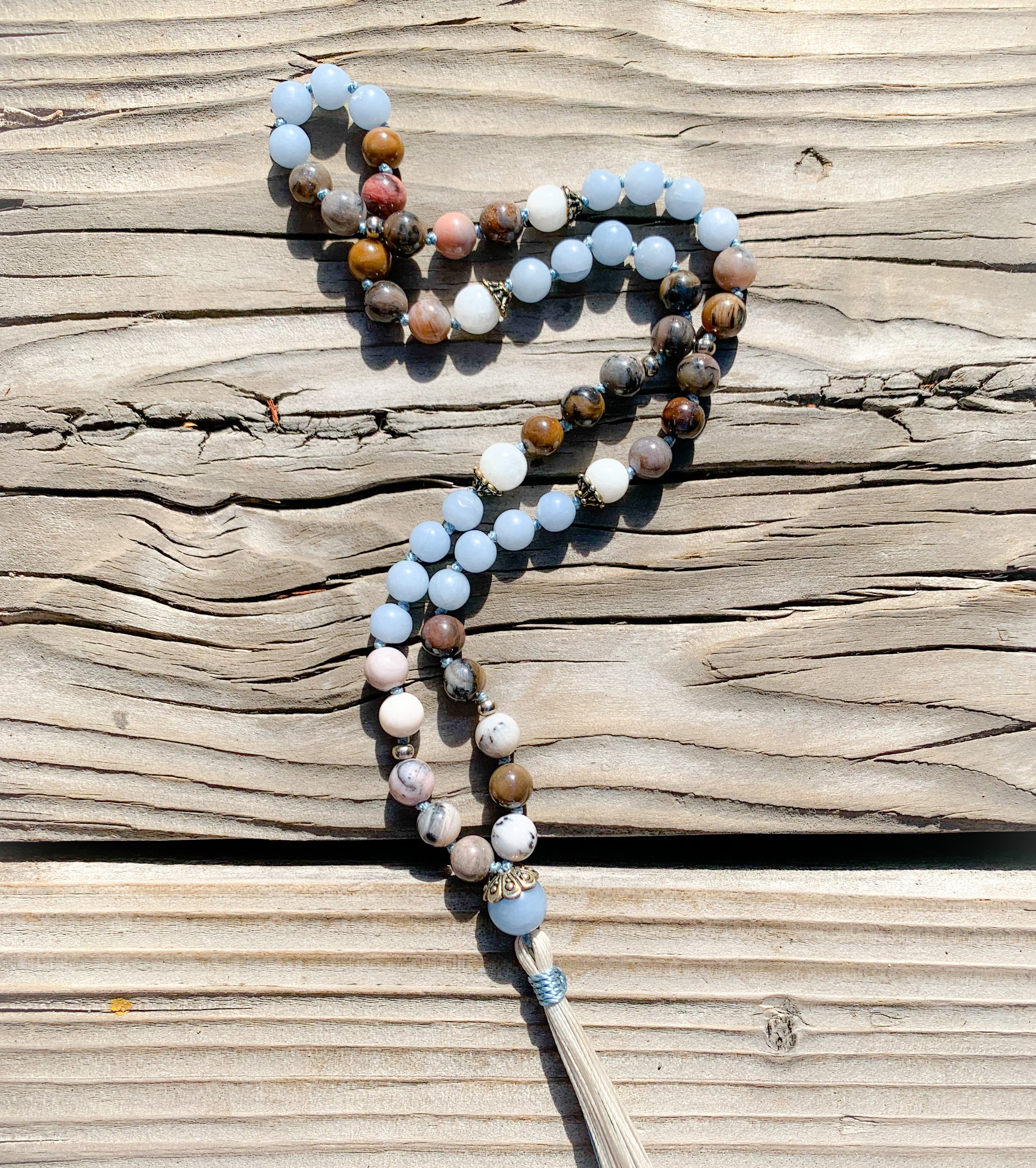 BE Calm and at Peace 54 Bead Pocket Mala