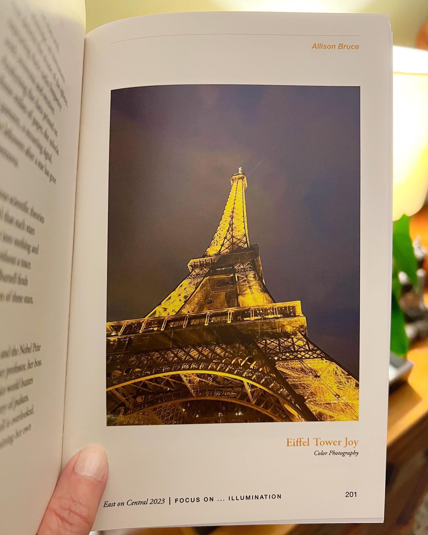 A photography milestone! A photo I took of the Eiffel Tower in January has been published in an annual journal called East on Central. It&rsquo;s a collection of art and writing. The focus for this volume 22 is illumination. The Publication Party was