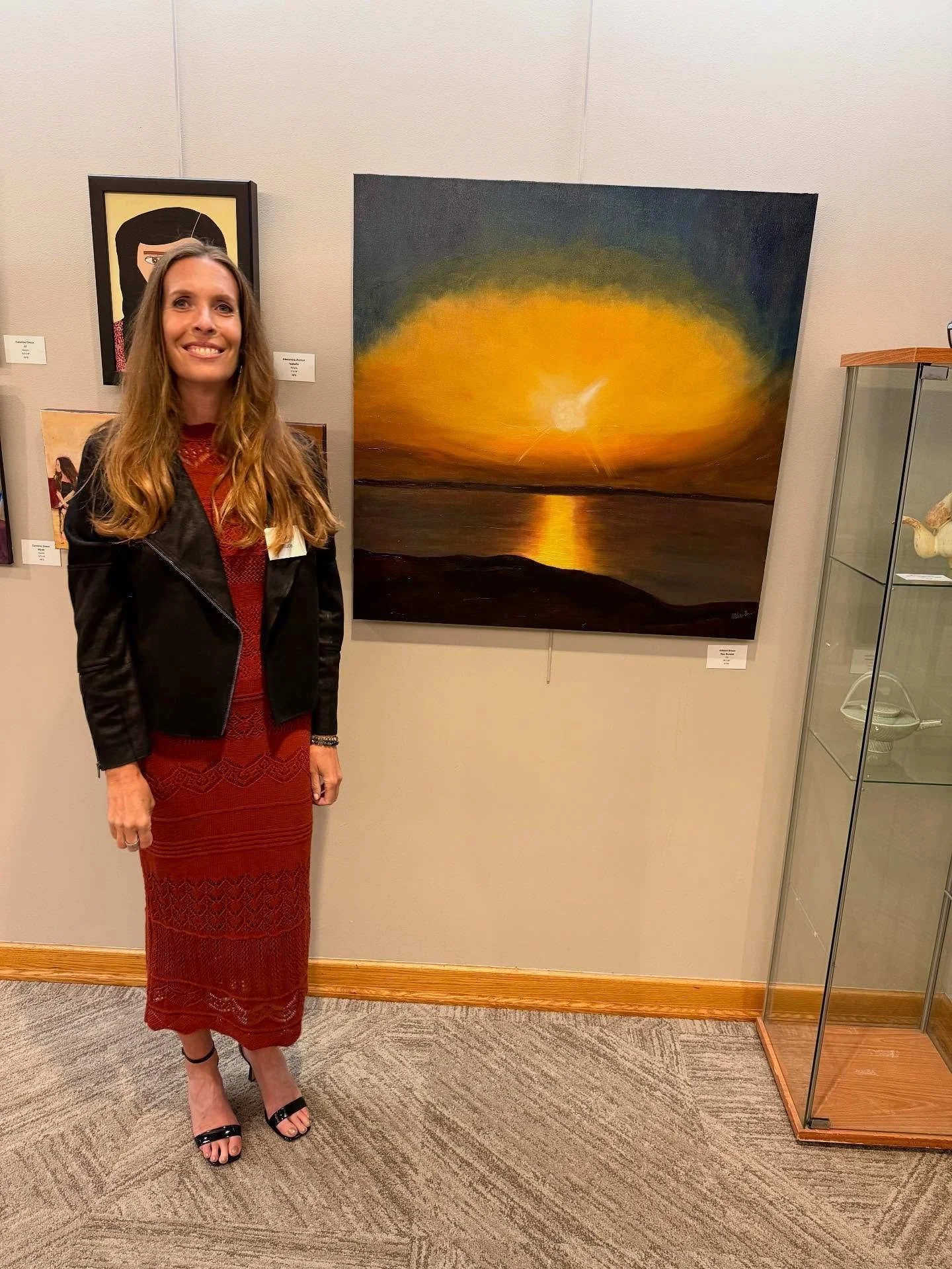 30 years ago, I saw gorgeous sunsets from a small Greek island, Kea. For the North Shore Art League&rsquo;s 101st annual members&rsquo; show, I painted one with oils on a 36&rdquo;x 36&rdquo; canvas. I figured it would be a challenging scene to captu