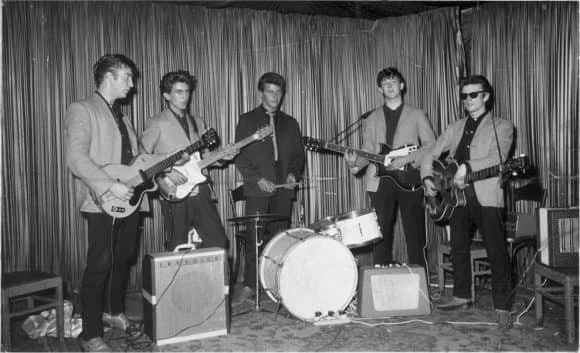The Hamburg era Beatles: John Lennon, George Harrison, Pete Best, Paul McCartney, Stuart Sutcliffe