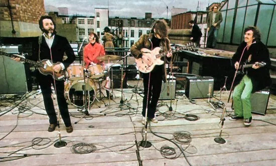 The historic performance on the roof, their last public performance