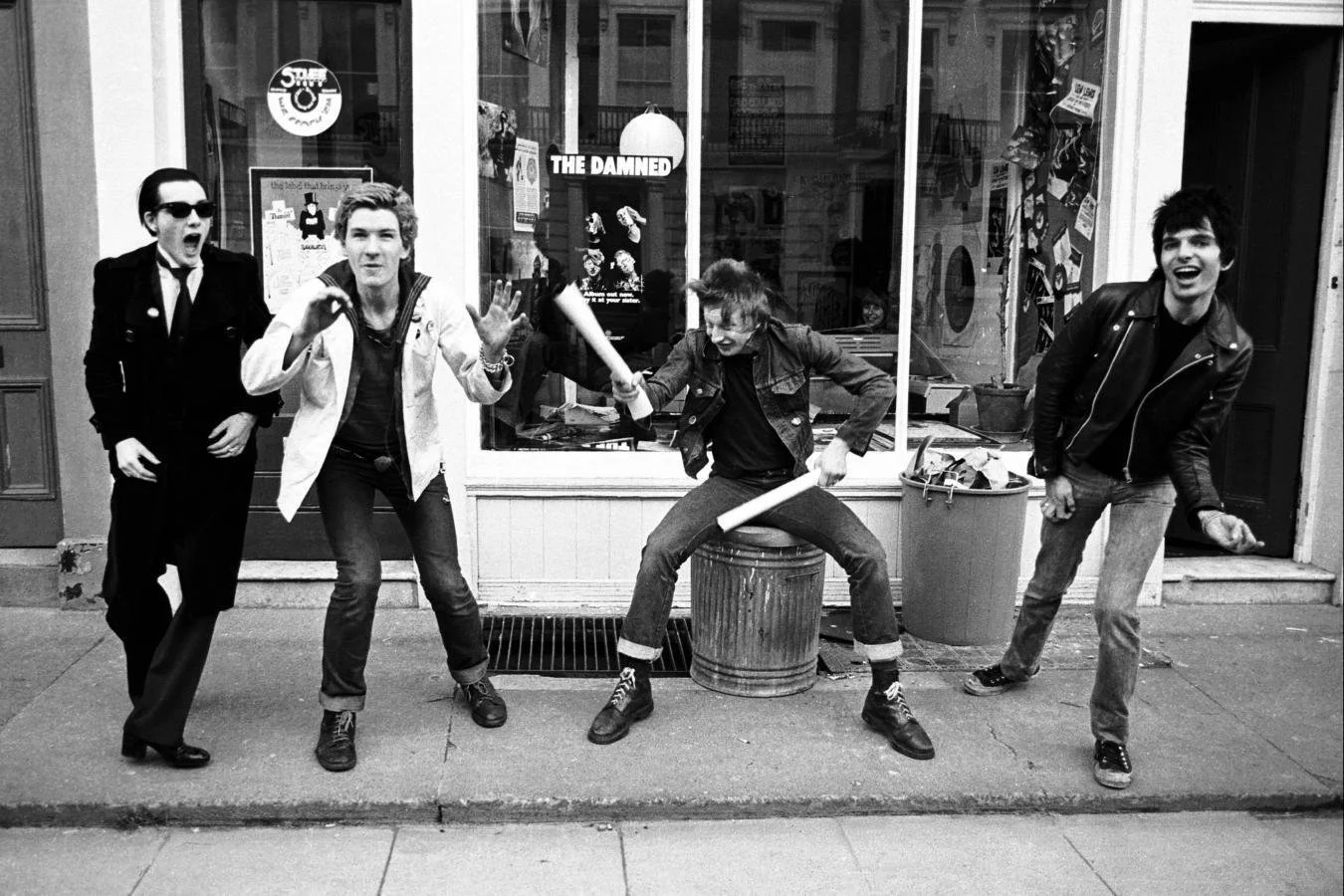 The Damned in 1976: Dave Vanian, Captain Sensible, Rat Scabies, and Brian James