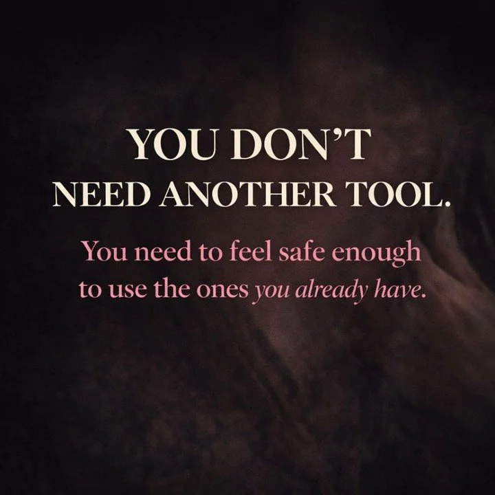You don&rsquo;t need more tools.⁠
⁠
You need a body that feels safe enough to use them.⁠
⁠
That&rsquo;s the part no one tells you.⁠
⁠
You&rsquo;ve done the therapy.⁠
Read the books.⁠
Tried the breathwork, the journaling, the nervous system hacks.⁠
⁠
