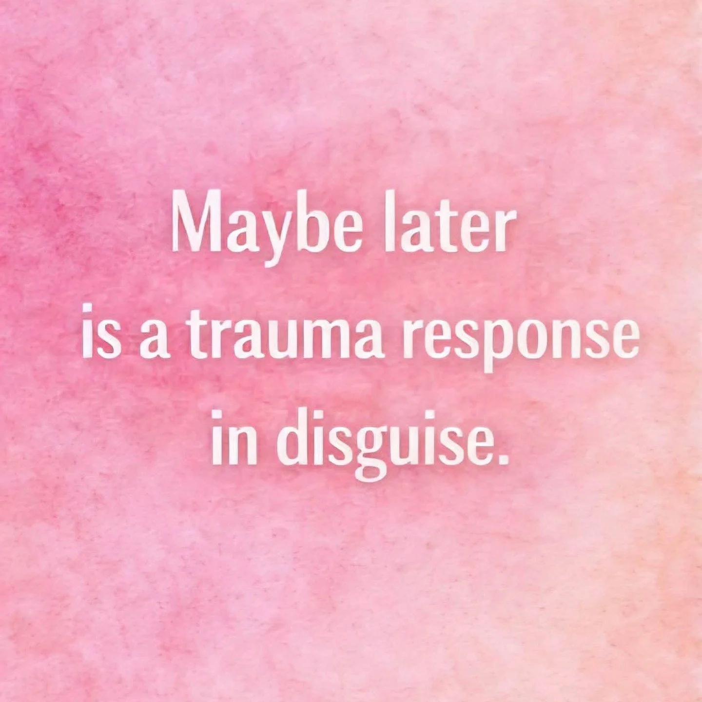 &ldquo;Maybe later&rdquo; sounds responsible.⁠
But for so many women, it&rsquo;s a trauma loop in soft clothing.⁠
⁠
You delay your pleasure.⁠
Postpone your needs.⁠
Push away intimacy.⁠
⁠
And convince yourself you&rsquo;re just being &ldquo;realistic.