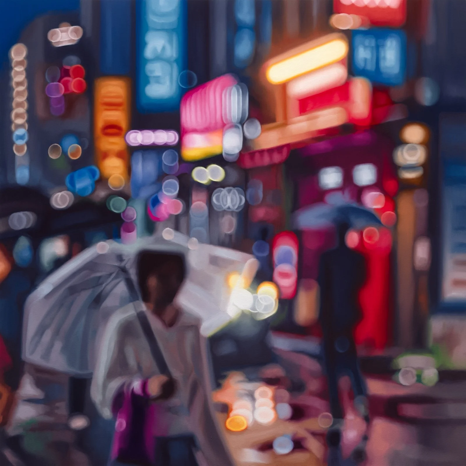 neon - 1.2m x 1.2m, oil on italian linen