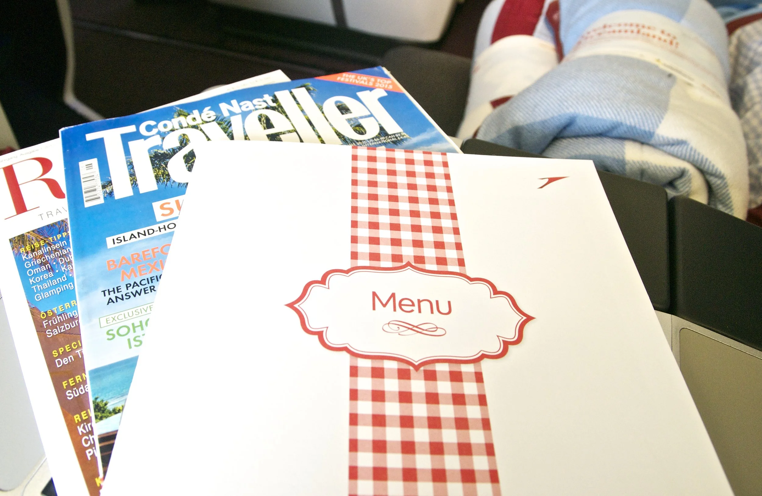 In Austrian Business Class to Washington D.C.