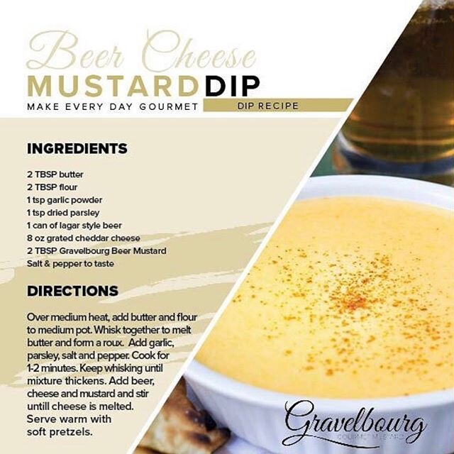 Happy National Cheese day! 
Have you ever tried Beer Cheese before? If so, we like to think ours is the best, if not prepare to have your socks rocked! ⠀
Our Beer Cheese Mustard Dip features our Beer Style mustard and is the perfect pairing for soft 