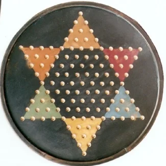 Black Chinese Checker Board - Round