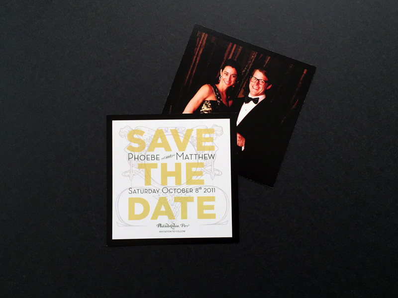 Art deco style wedding save the date design