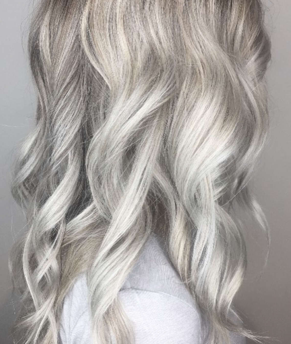 silver blonde hair with waves