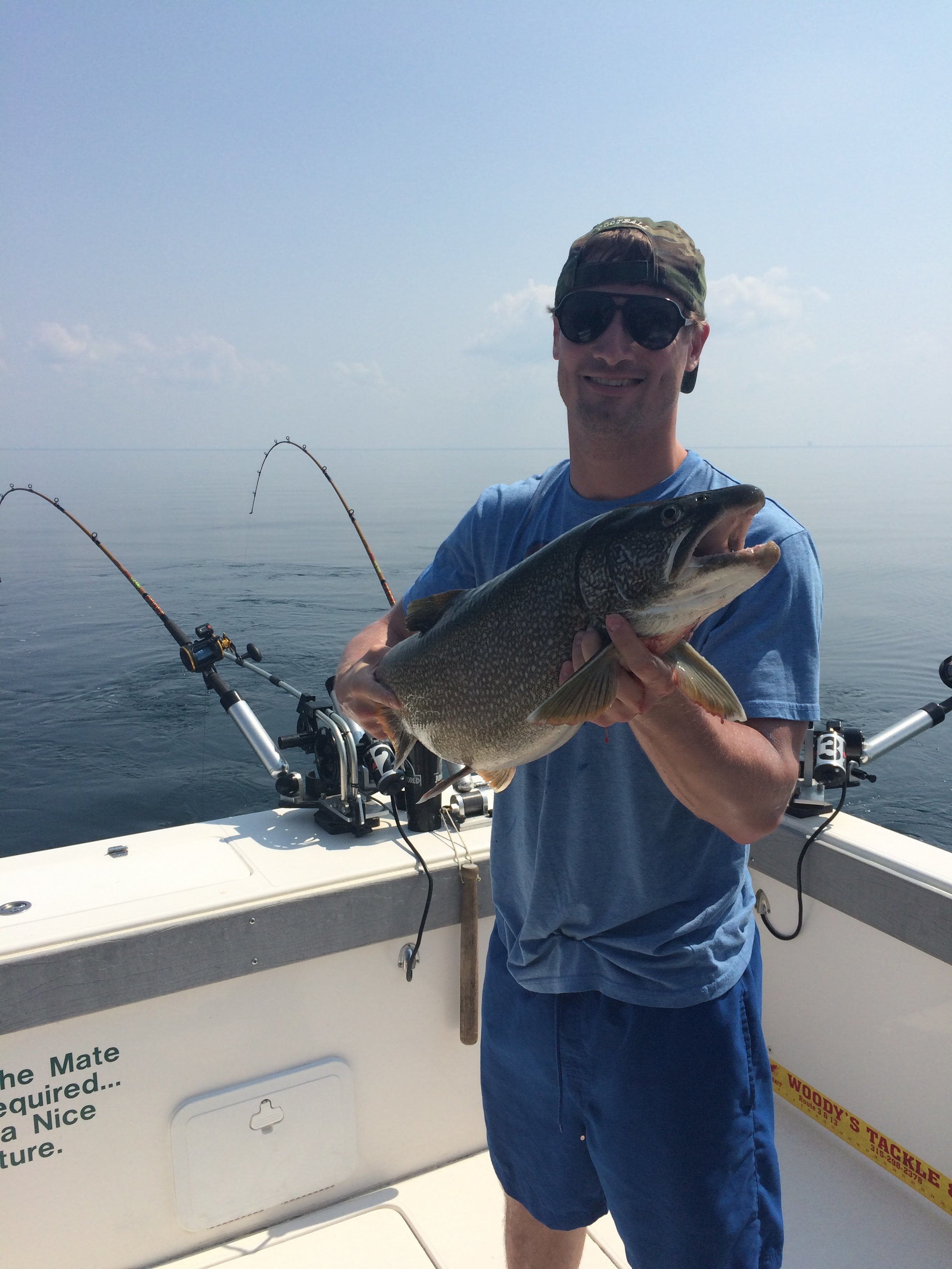 Man holding salmon fish