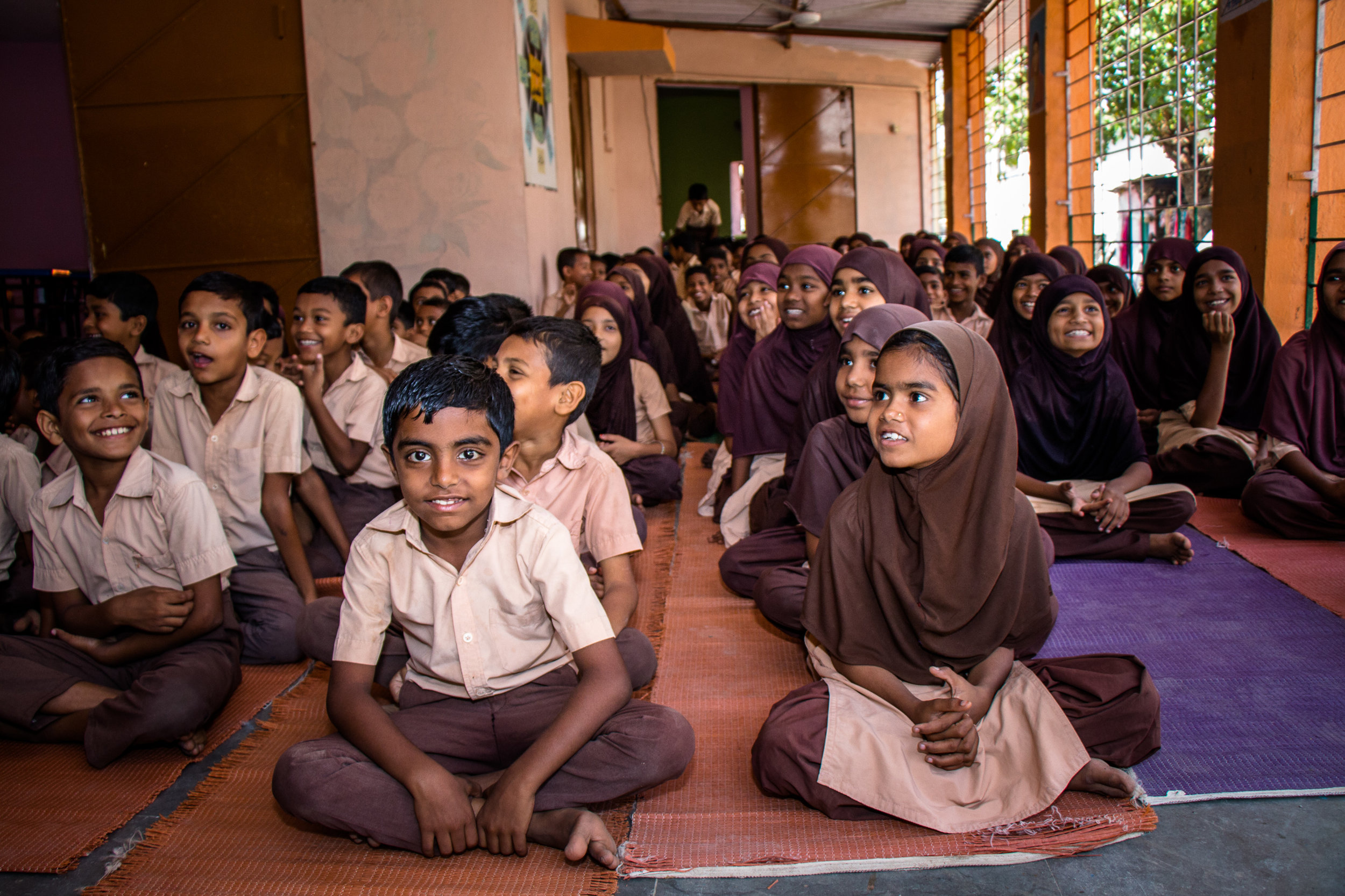 Happy Kids At Z.P. Urdu School, India