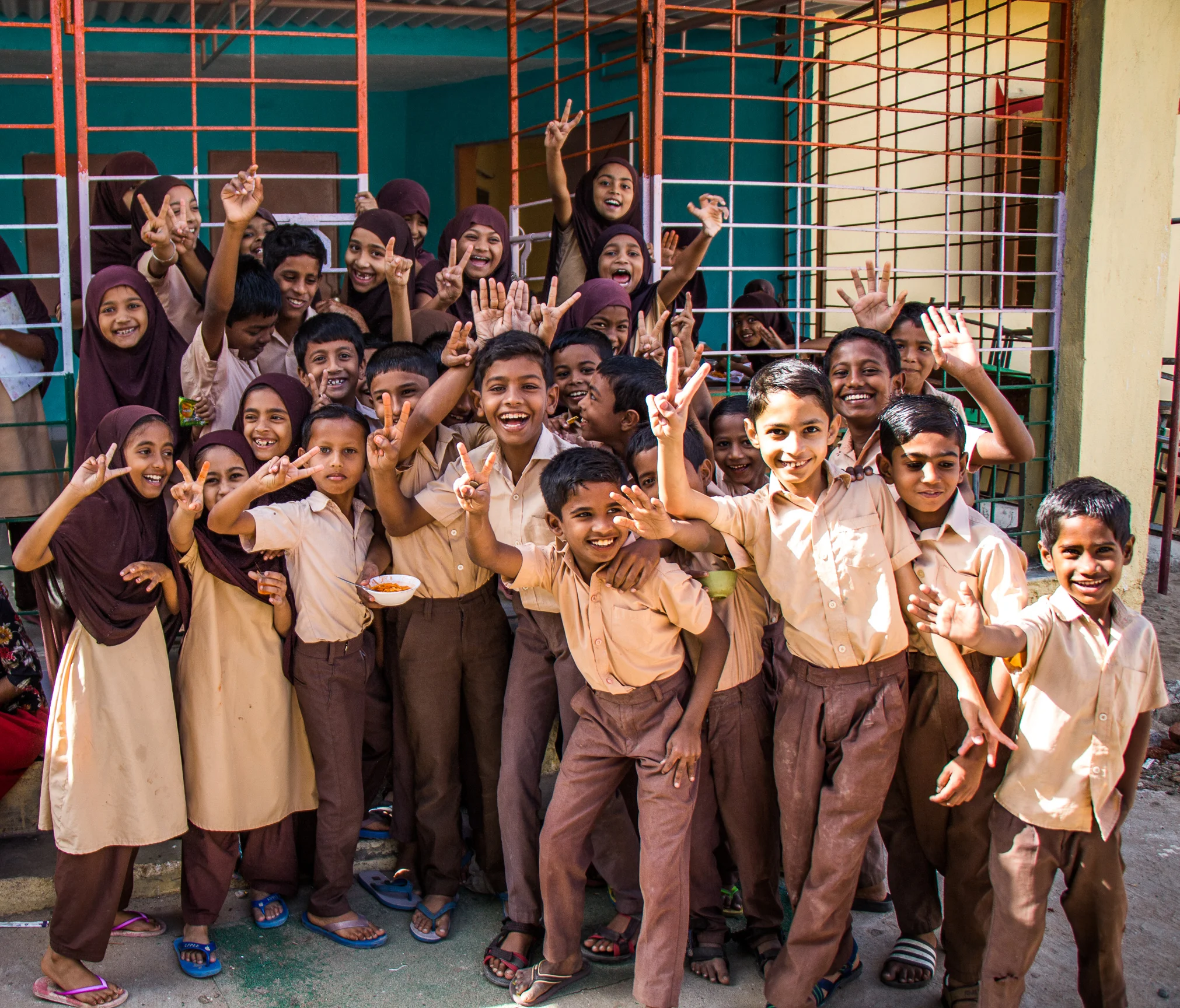 Happy Kids At Z.P Urdu School, India
