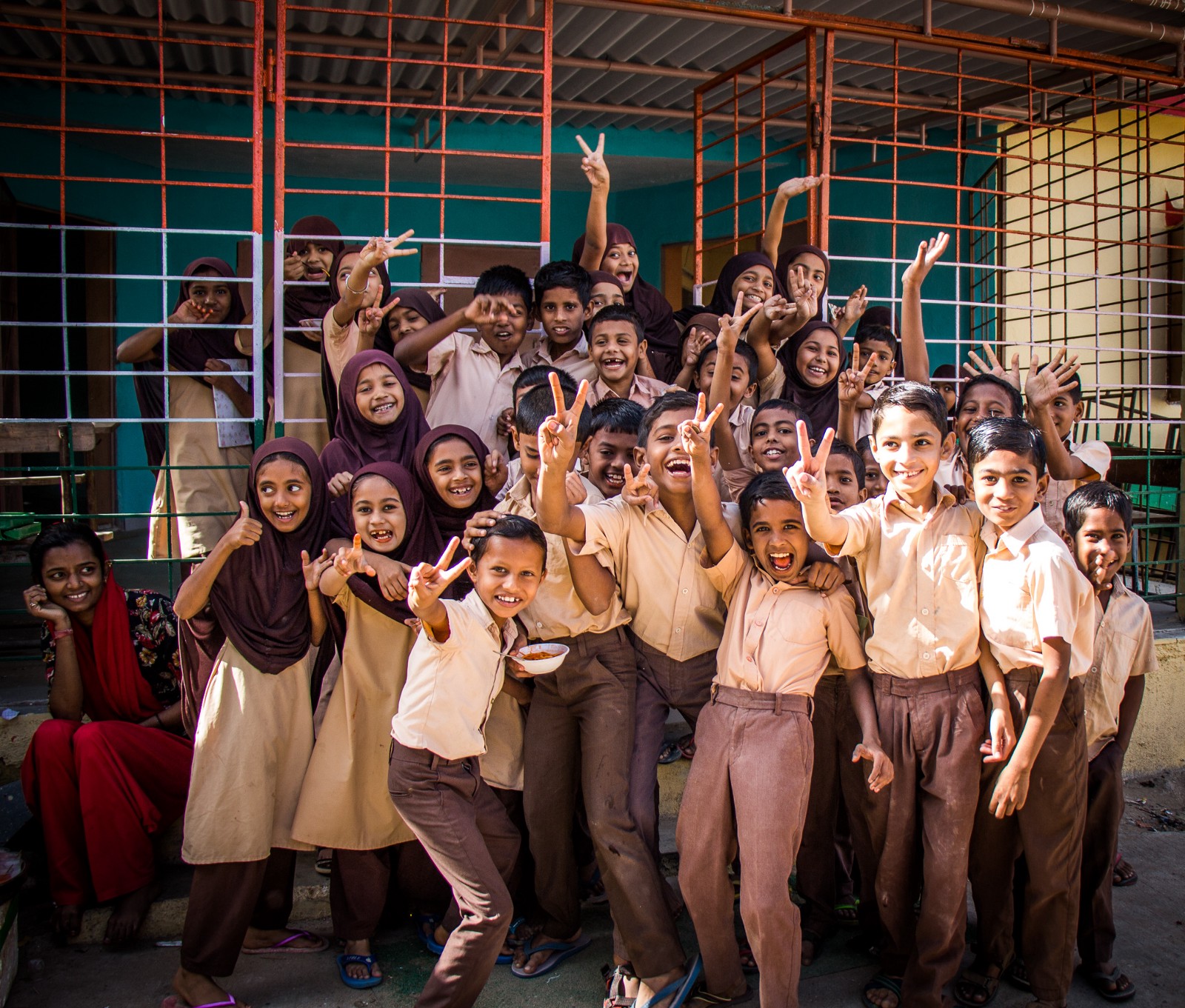 Smily kids of the Z.P. Urdu school. Photo taken for Sundara .