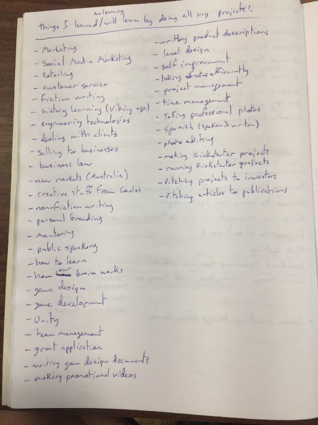 Things I learned, am learning, or will be learning by doing all my projects.