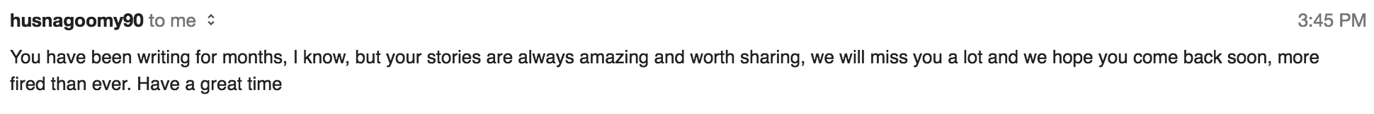 Email comment from a reader