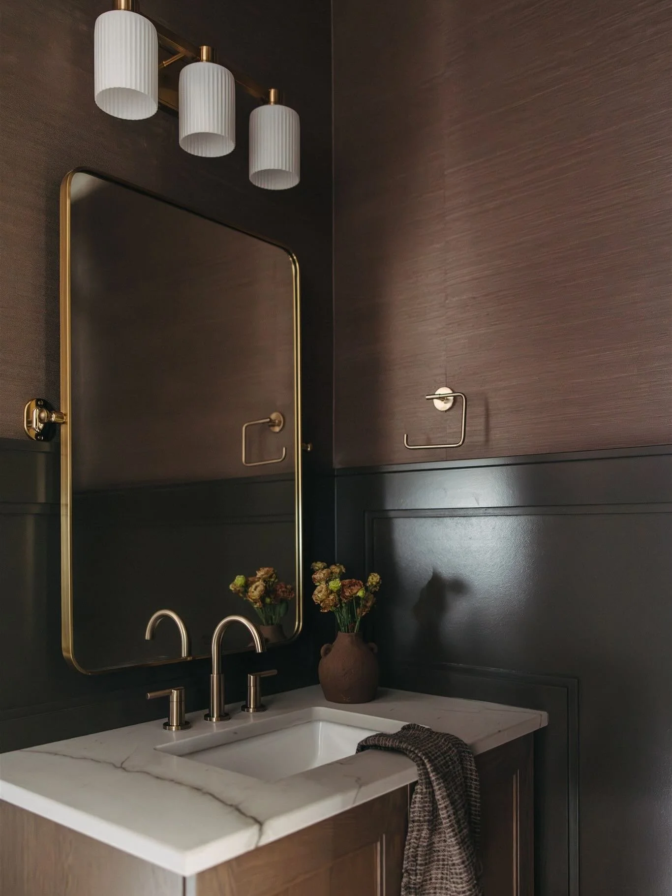 a very fall coded powder room photographed for @caliberhomes