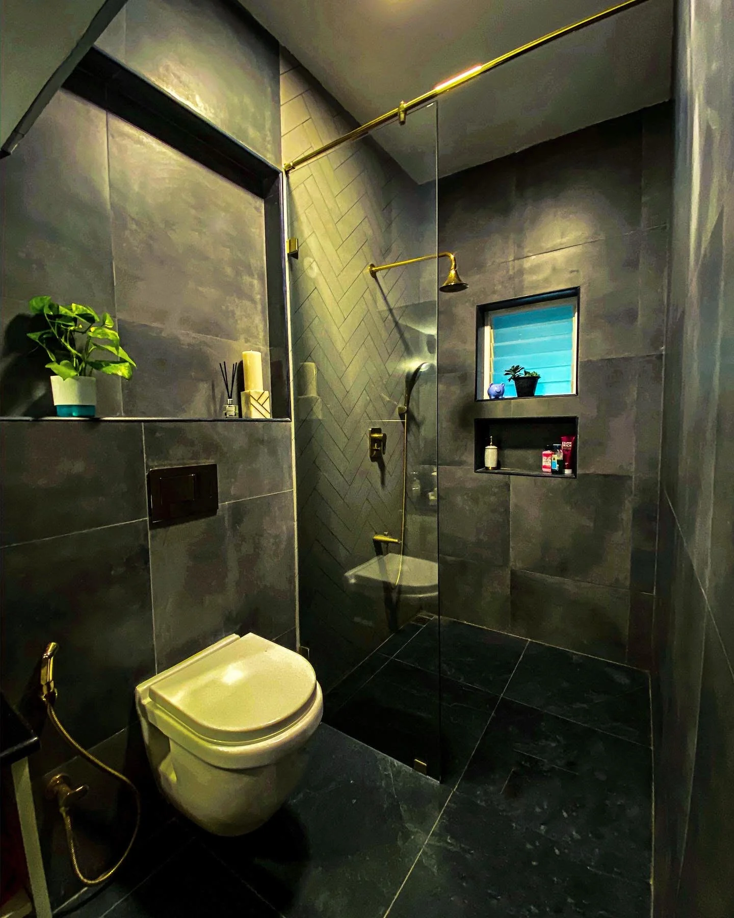   We love the design of this bathroom so much!!  