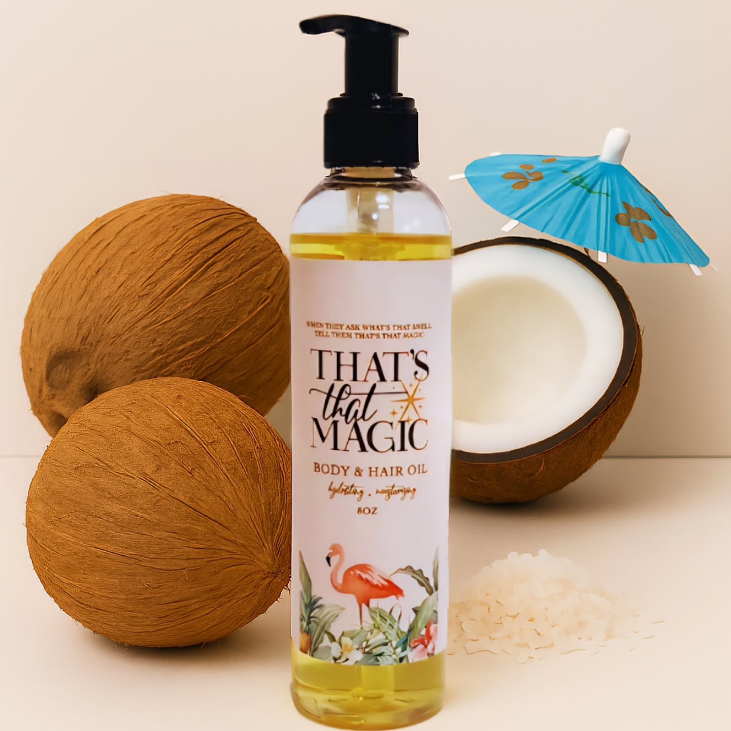 Happy National Coconut Day! 🥥✨

We&rsquo;re celebrating one of nature&rsquo;s most magical ingredients&mdash;COCONUT OIL! That&rsquo;s That Magic Body &amp; Hair Oil is packed with coconut oil to give your skin and hair everything they need to glow 