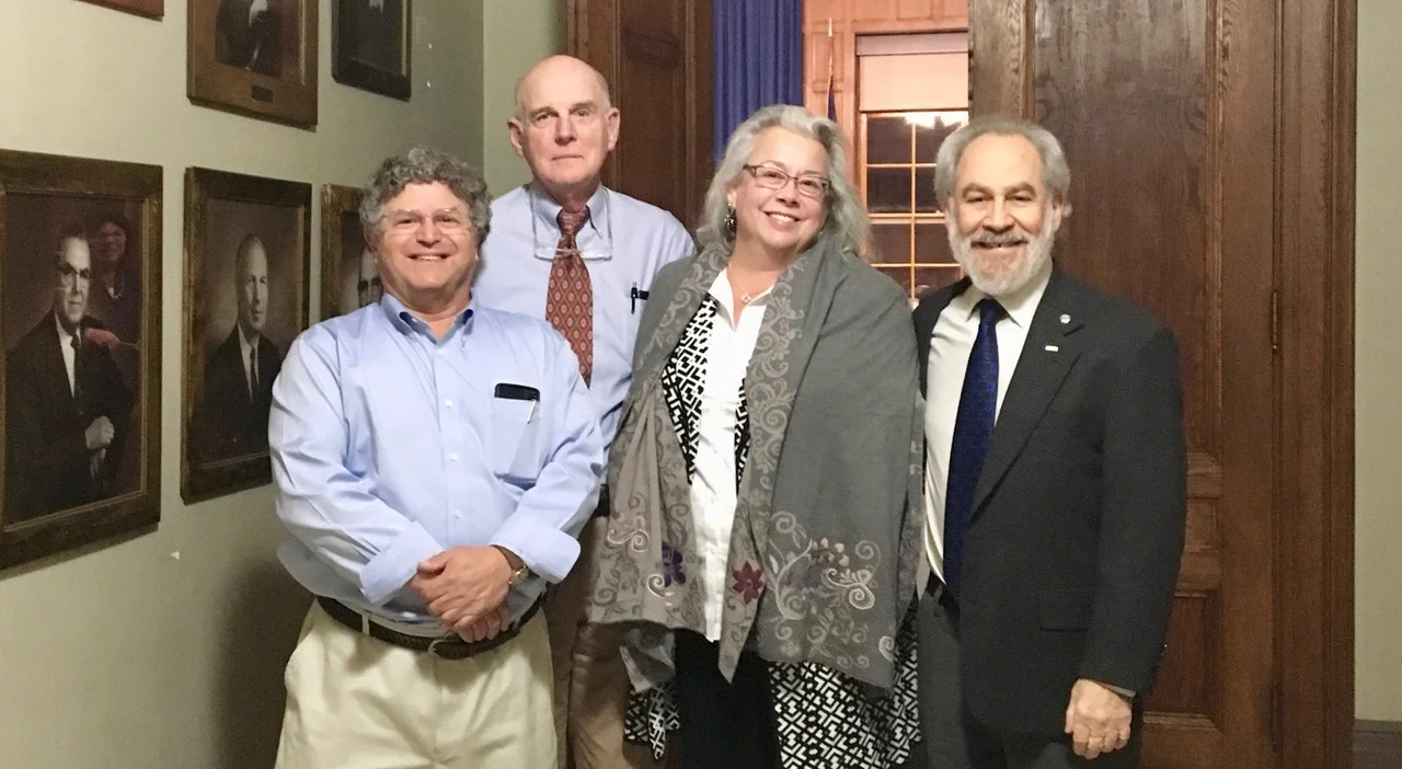 Left to Right – Daniel Oppenheim, MD, Doug Dransfield, MD, Constance Jordan, PMHNP, & Peter Wilk, MD (members of PSR Maine’s National Security Committee).