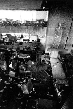 The damaged interior Photo: Yale University