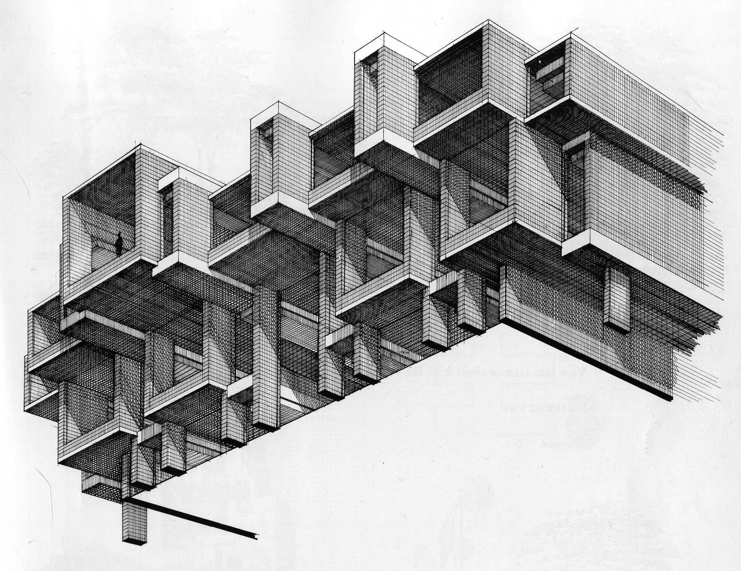 Rudolph’s rendering of the Orange County Government Center facade. Image: Paul Rudolph Heritage Foundation